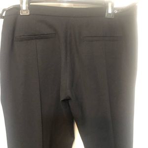 Moschino size 10 black dress pants  size 10 tapered leg  leather trim  NWOT